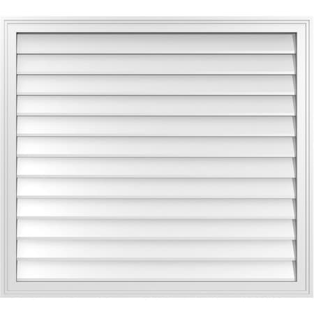 Ekena Millwork Vertical Surface Mount PVC Gable Vnt: Non-Functional, w/2"W x 1-1/2"H, Brickmould Frame, 40"W x 36"H GVPVE40X3602SN